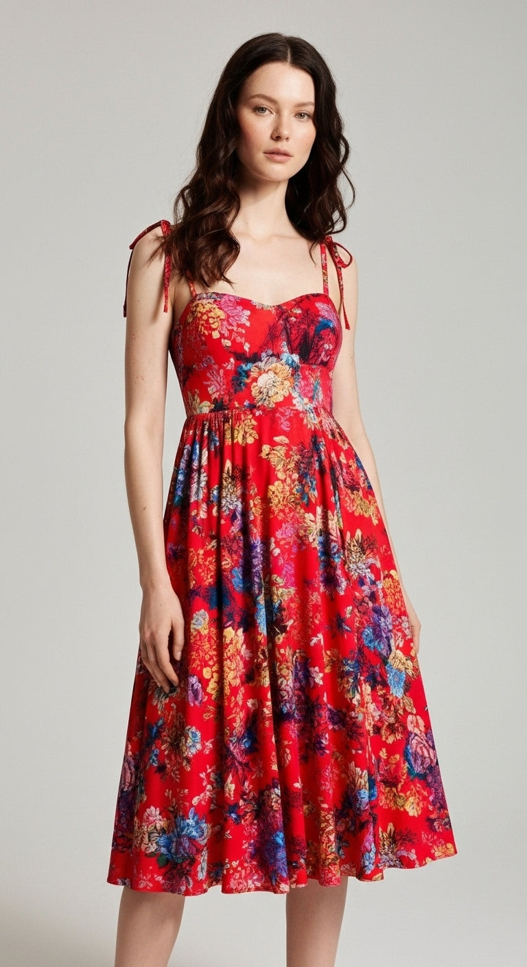 Elisa Printed Button Dress