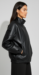 Selene Black Faux Leather Biker Jacket