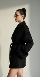 Helena Lace-Up Wool Coat