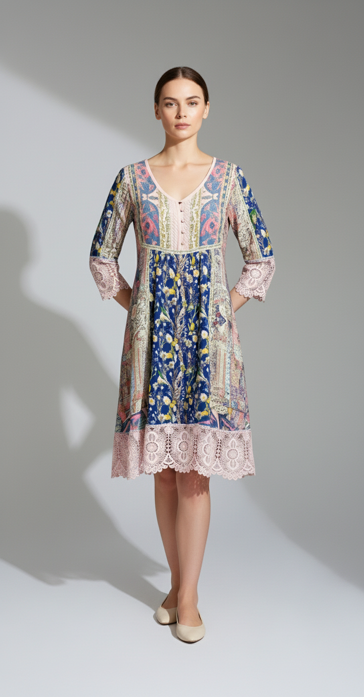 Elodie Retro Lace Dress