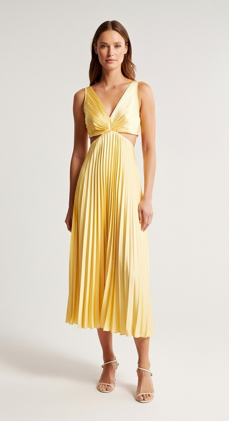 Alessia Pleated Backless Dress