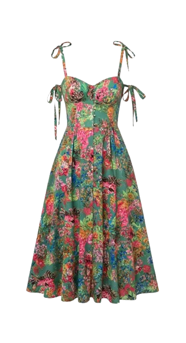 Elisa Printed Button Dress