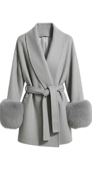 Helena Lace-Up Wool Coat