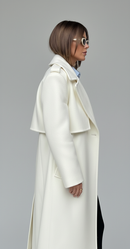 Victoria Lace-Up Wool Overcoat