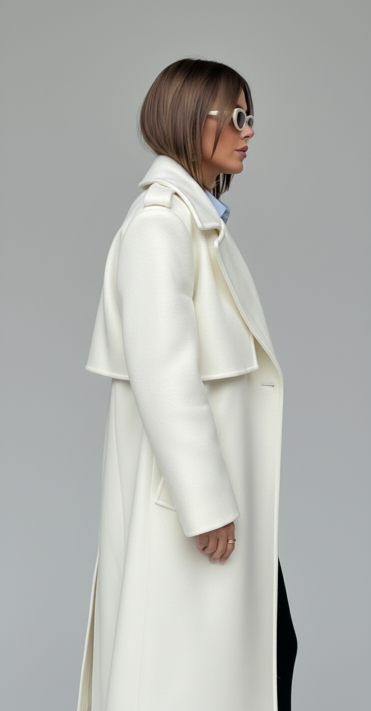 Victoria Lace-Up Wool Overcoat