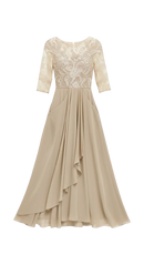 Eveline Lace Chiffon Evening Dress