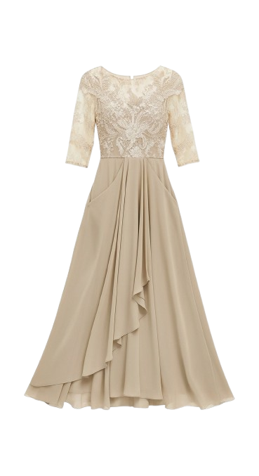 Eveline Lace Chiffon Evening Dress