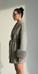 Helena Lace-Up Wool Coat