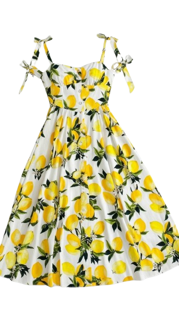 Elisa Printed Button Dress