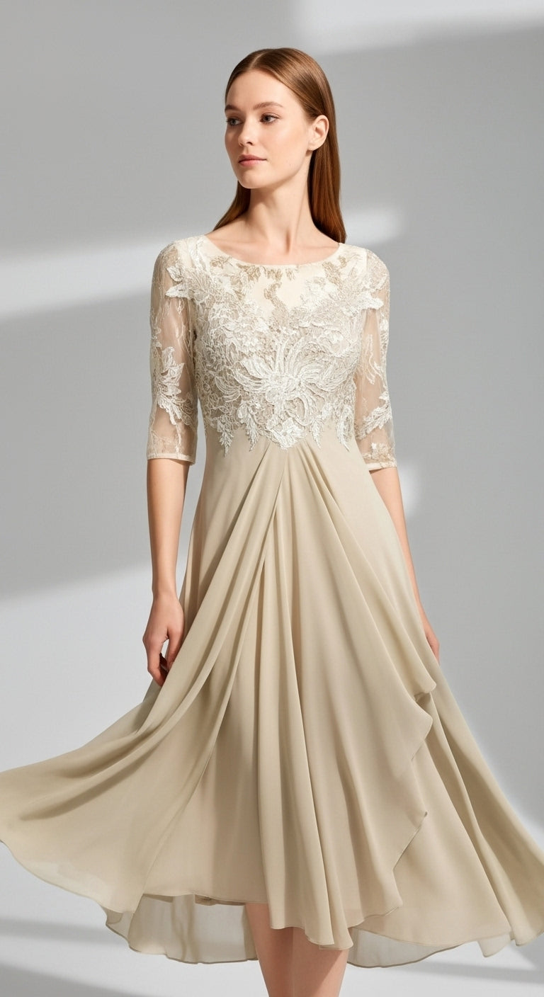 Eveline Lace Chiffon Evening Dress