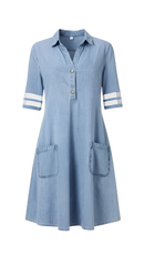 Lina Denim Short-Sleeve Dress