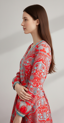 Rosa Red Floral Maxi Dress