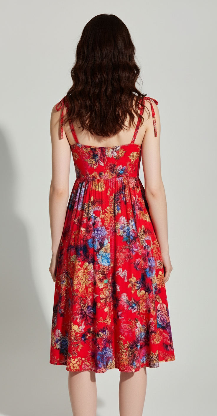 Elisa Printed Button Dress