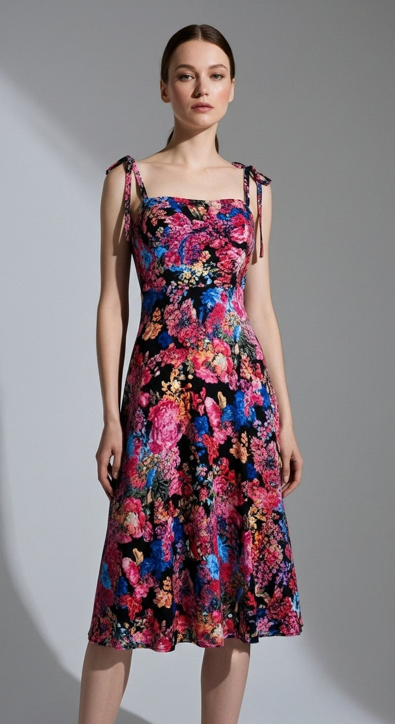 Elisa Printed Button Dress