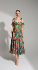 Elisa Printed Button Dress