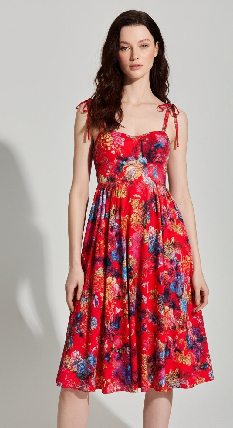 Elisa Printed Button Dress