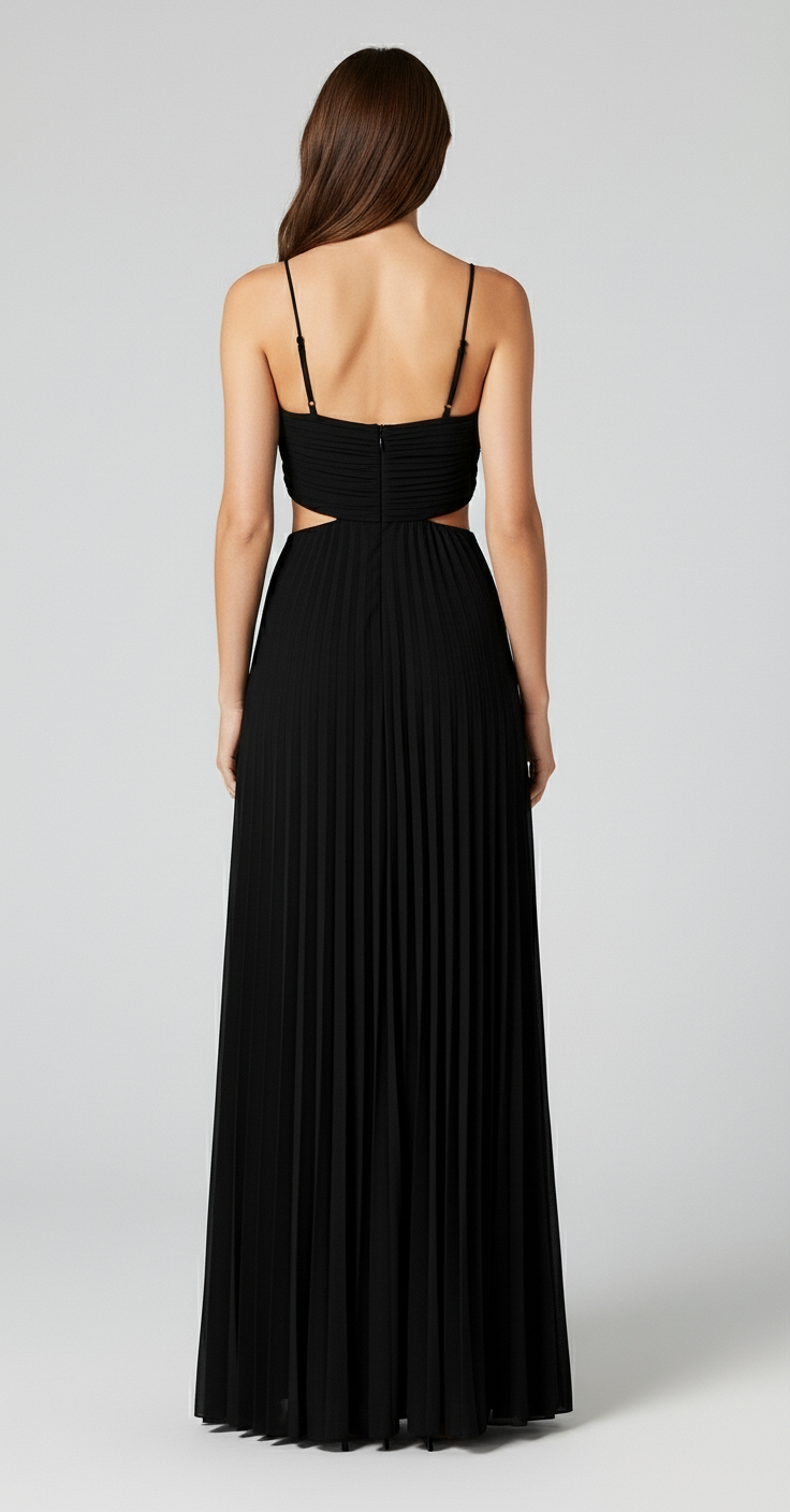 Alessia Pleated Backless Dress
