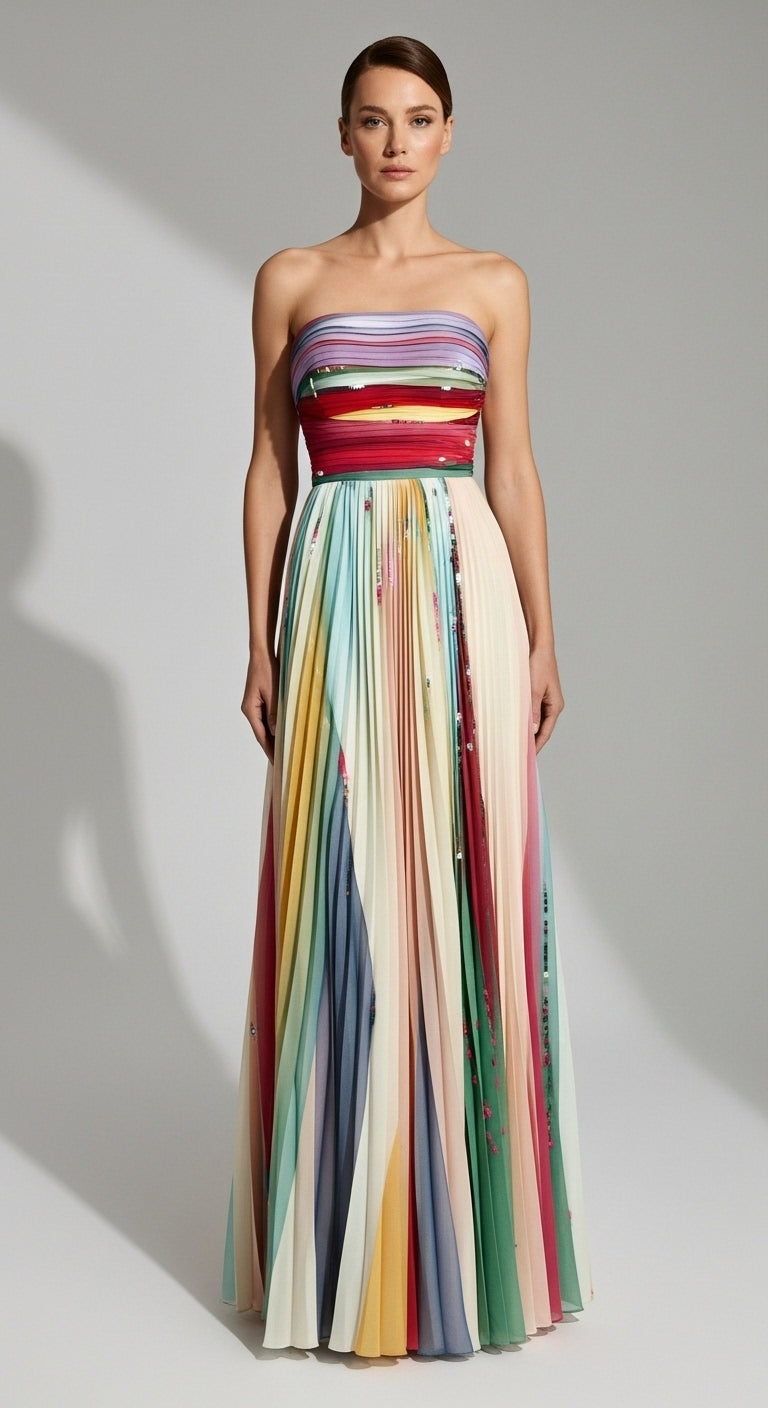 Camila Printed Tube Maxi Dress