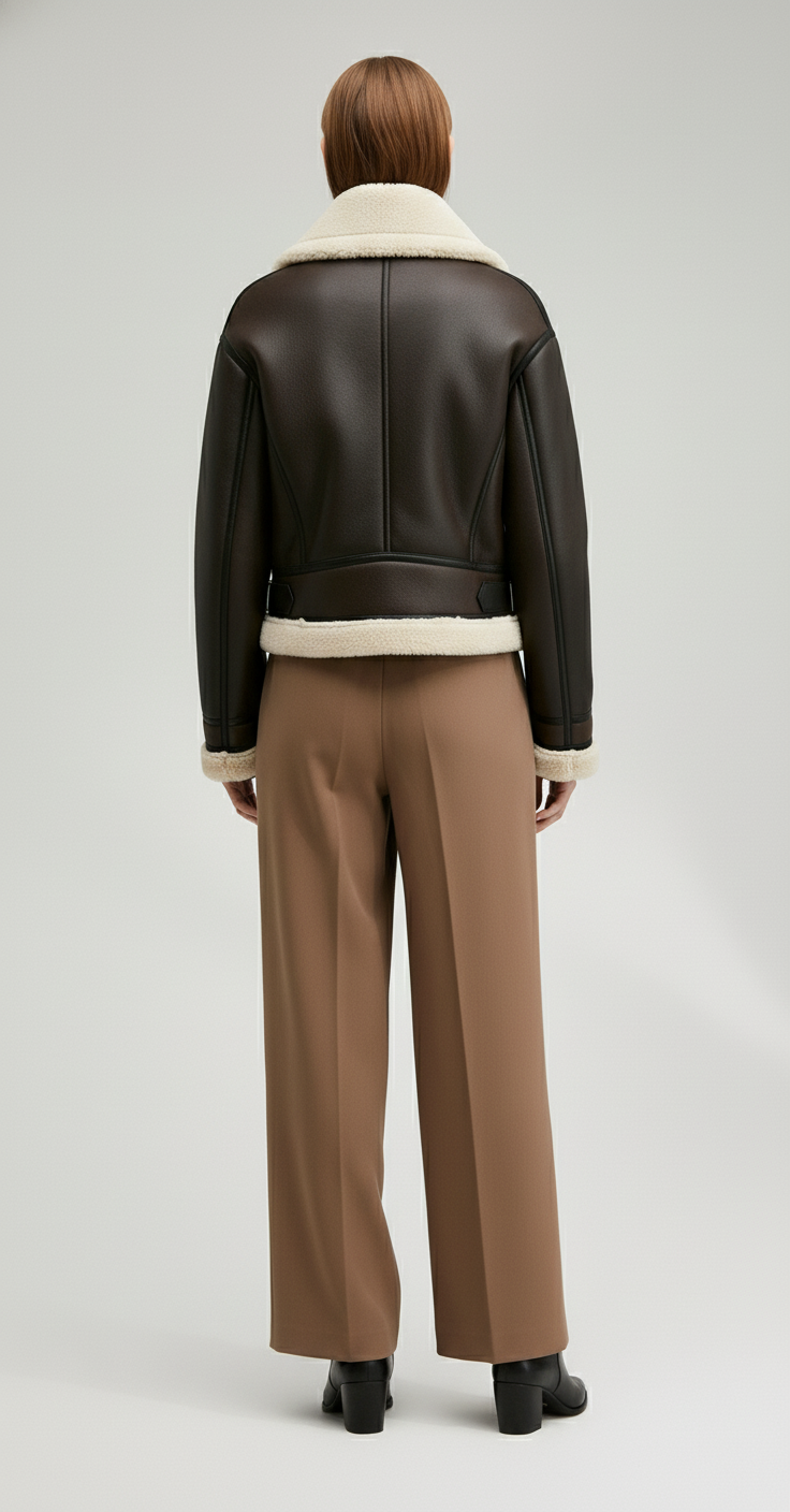 Rhea Faux Shearling Belted Jacket