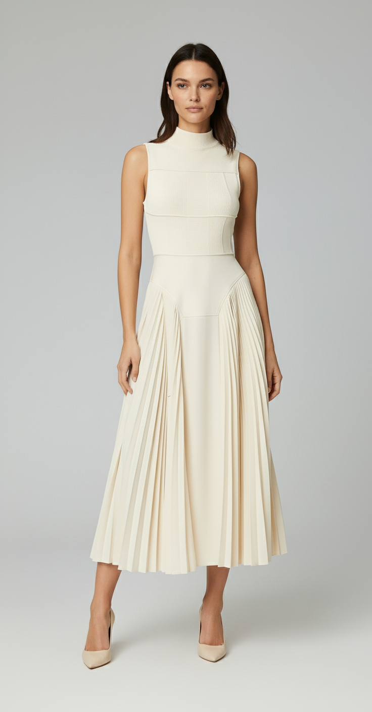 Elena Pleated Maxi Dress