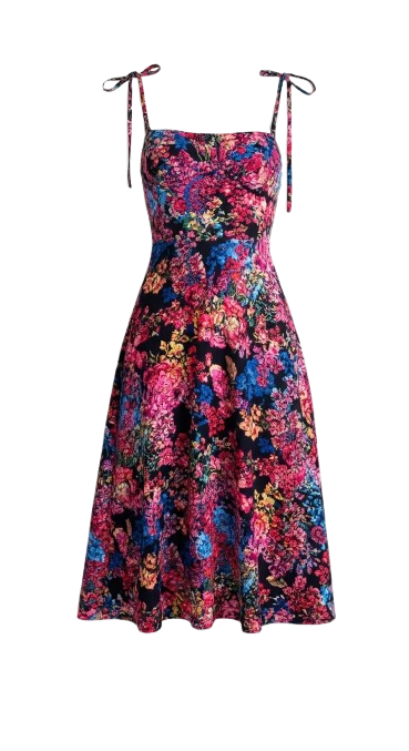 Elisa Printed Button Dress