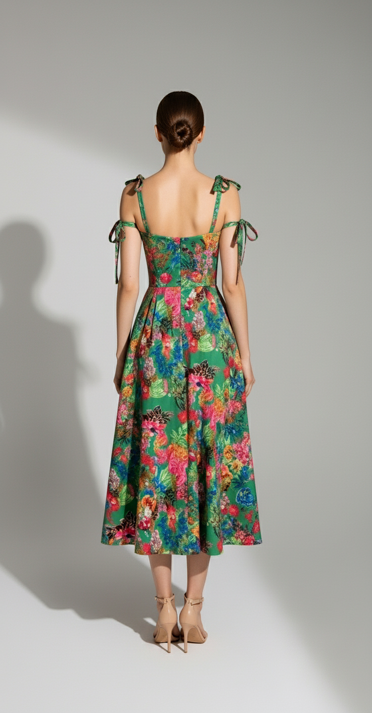 Elisa Printed Button Dress