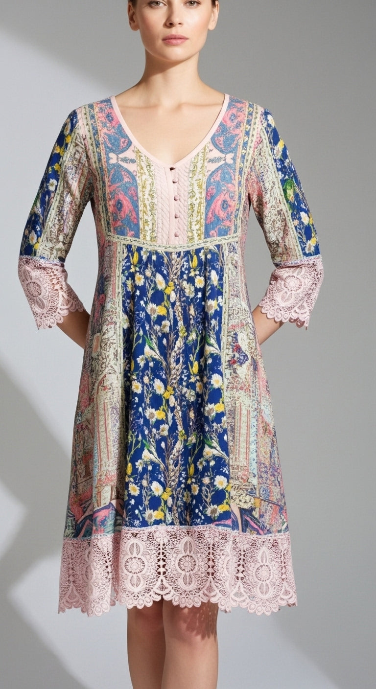 Elodie Retro Lace Dress