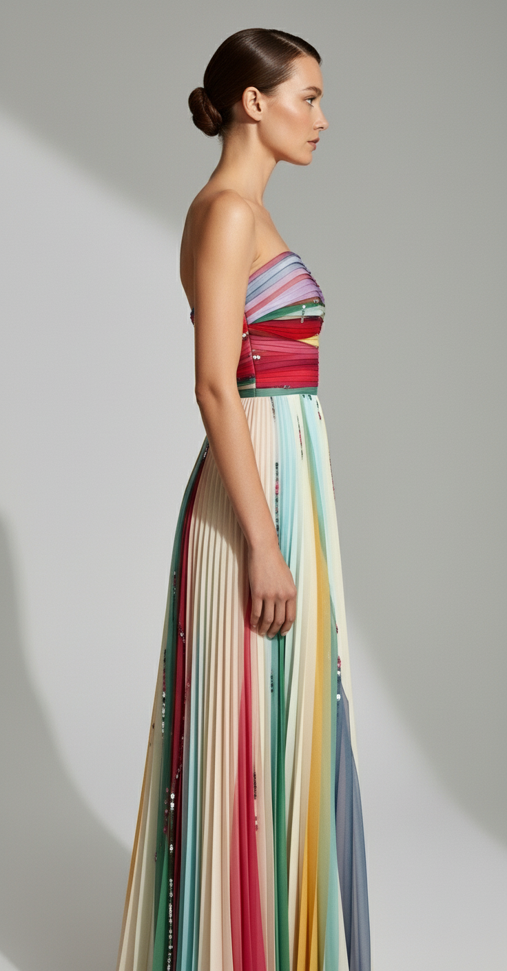 Camila Printed Tube Maxi Dress