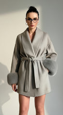 Helena Lace-Up Wool Coat