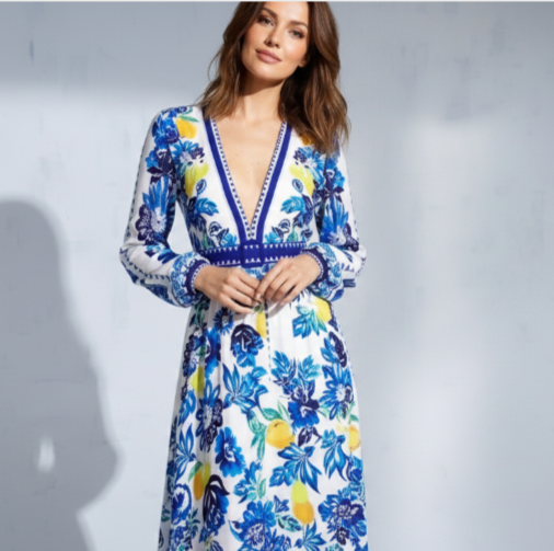 Long Sleeve Printed One-Piece Swimsuit Set