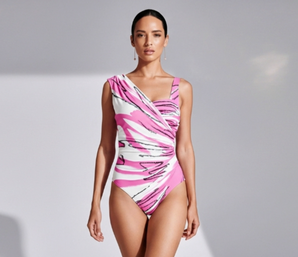 One-Shoulder Floral One-Piece Swimsuit